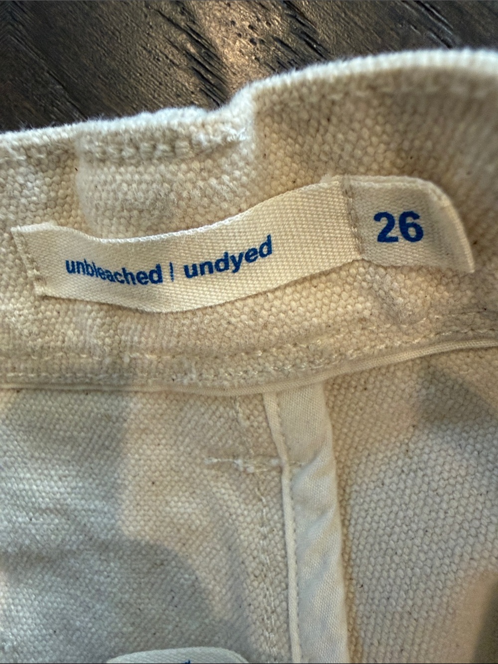 Industry of All Nations Organic Cotton Pants Unbleached Undyed Size 26 - Picture 3 of 13